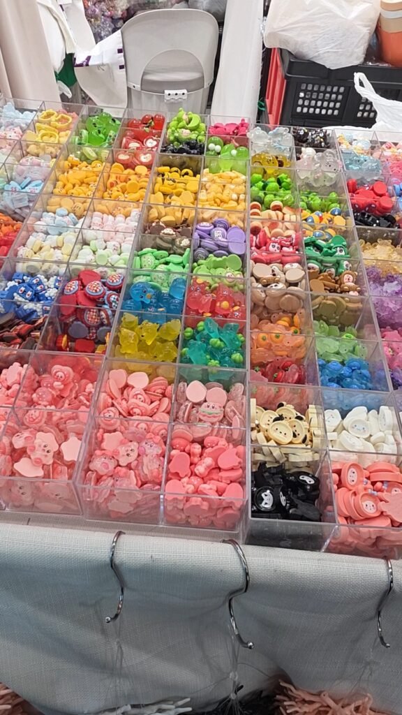 Colorful diary decorating beads at Dongdaemun Market 5th floor