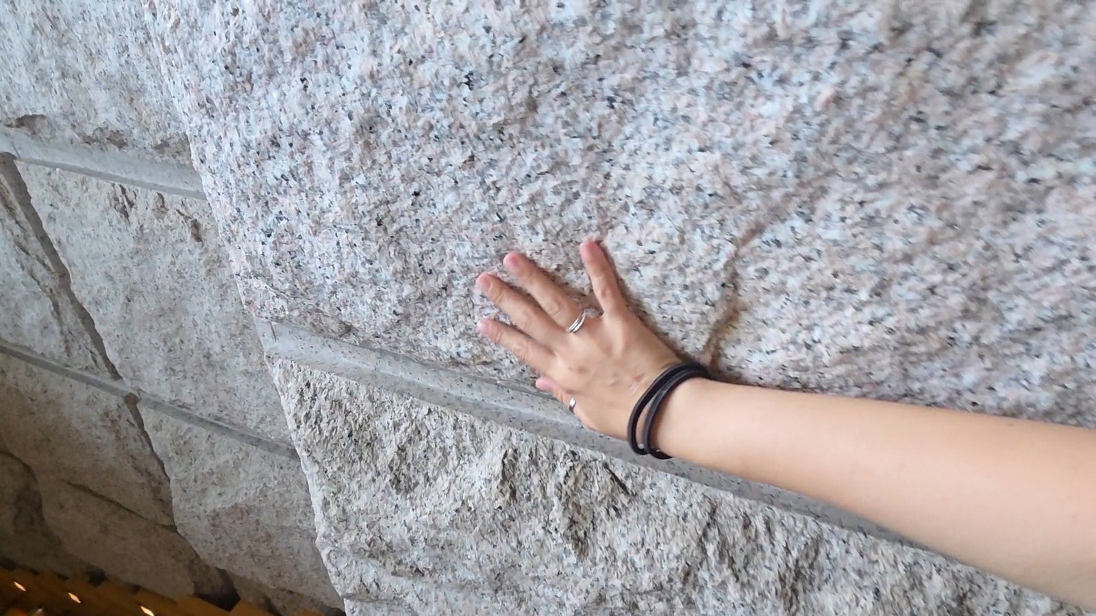Lucky stone on a pillar at the Grand Hyatt Seoul lounge for money luck